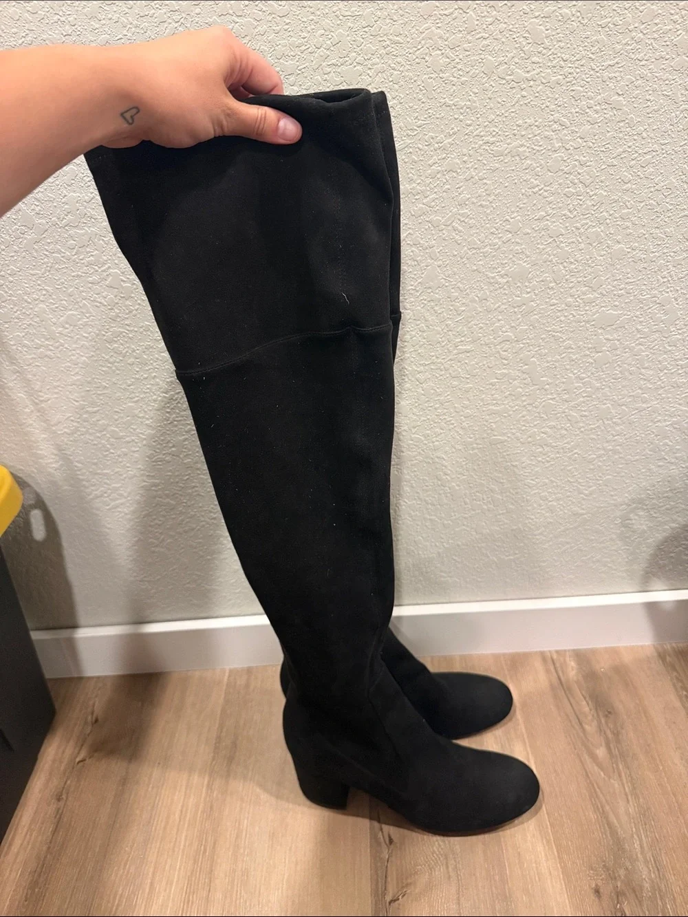 Sam Edelman Black Over-the-Knee Suede Block Heel Boots